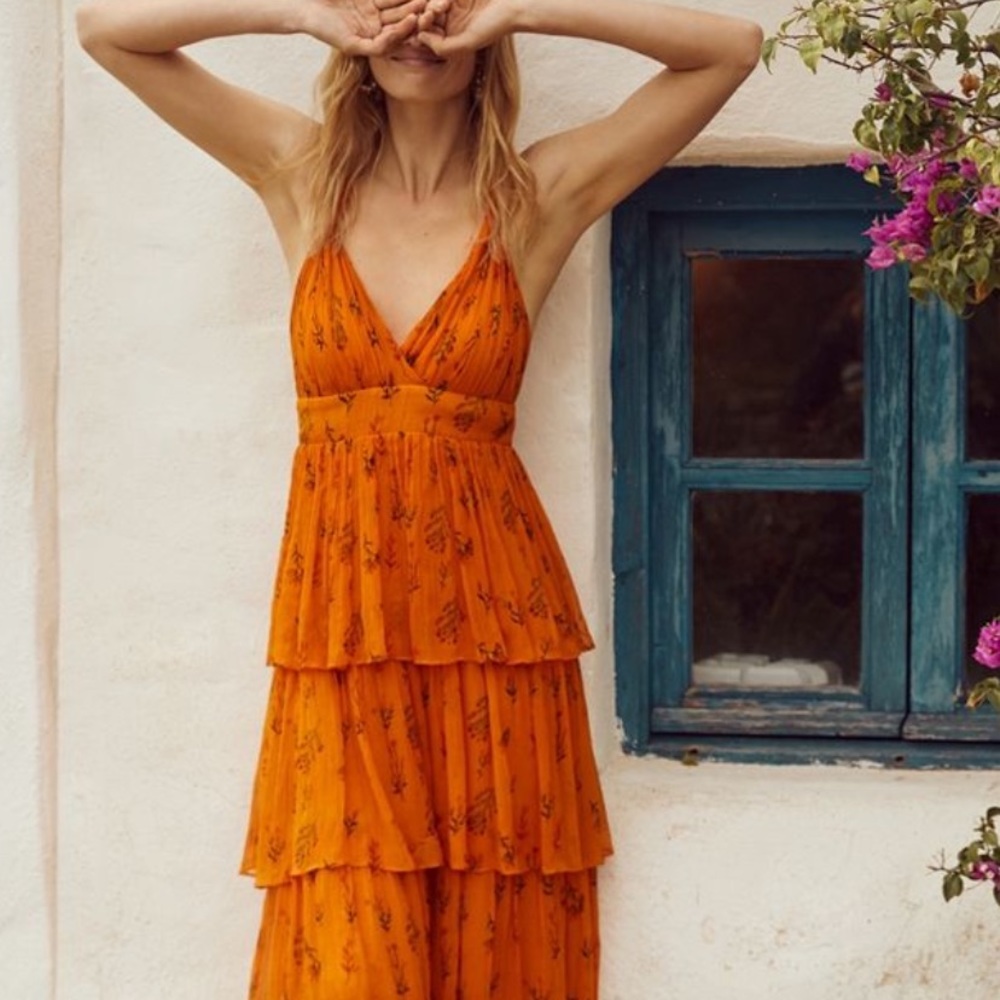 Anthropologie Pamela tiered halter dress 6